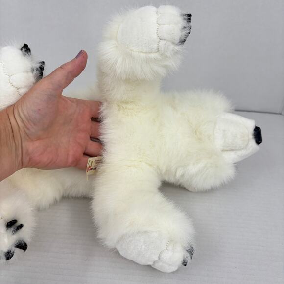Folkmanis Polar Bear Cub Plush Puppet Full Body 14 Inch Realistic Stuffed Toy - Picture 4 of 10